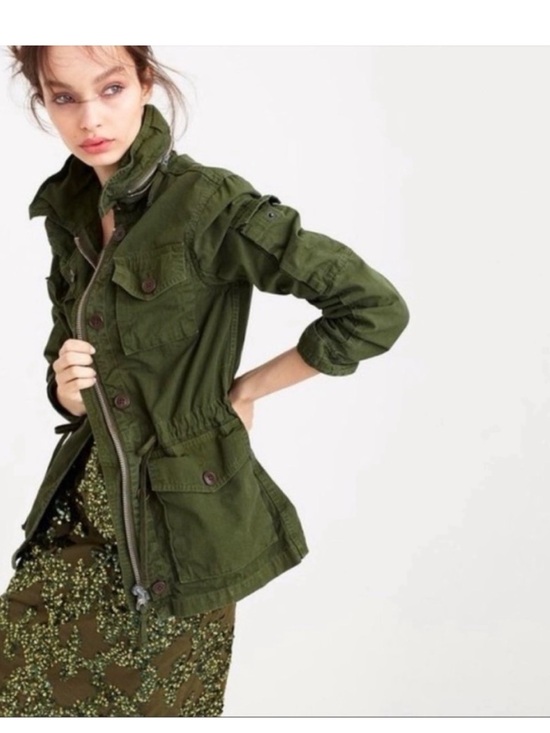 J. Crew Jackets & Blazers - J Crew Olive Utility Jacket - Women's Military-Inspired Coat